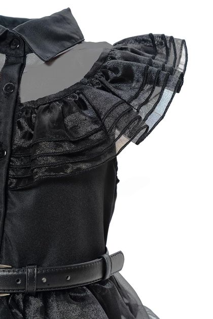Black Family Cosplay Dress for Girls with Wig and Earrings — view 4