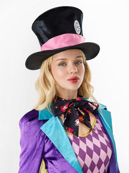 Mad Tea Party Hatter Costume Dress with Hat — view 3
