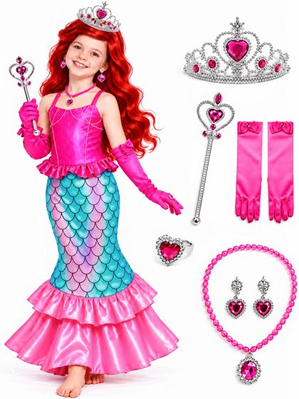 Pink Little Mermaid Costume for Girls — view 2