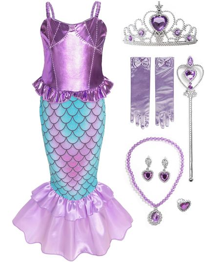 Pink Little Mermaid Costume for Girls — view 6