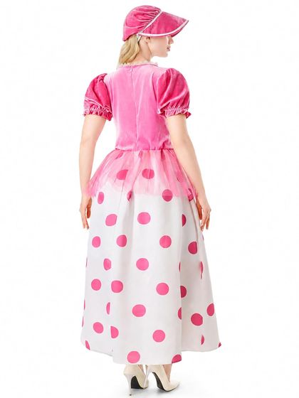Pink Polka Dot Shepherd Costume with Bonnet — view 2