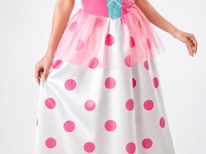 Pink Polka Dot Shepherd Costume with Bonnet — view 5