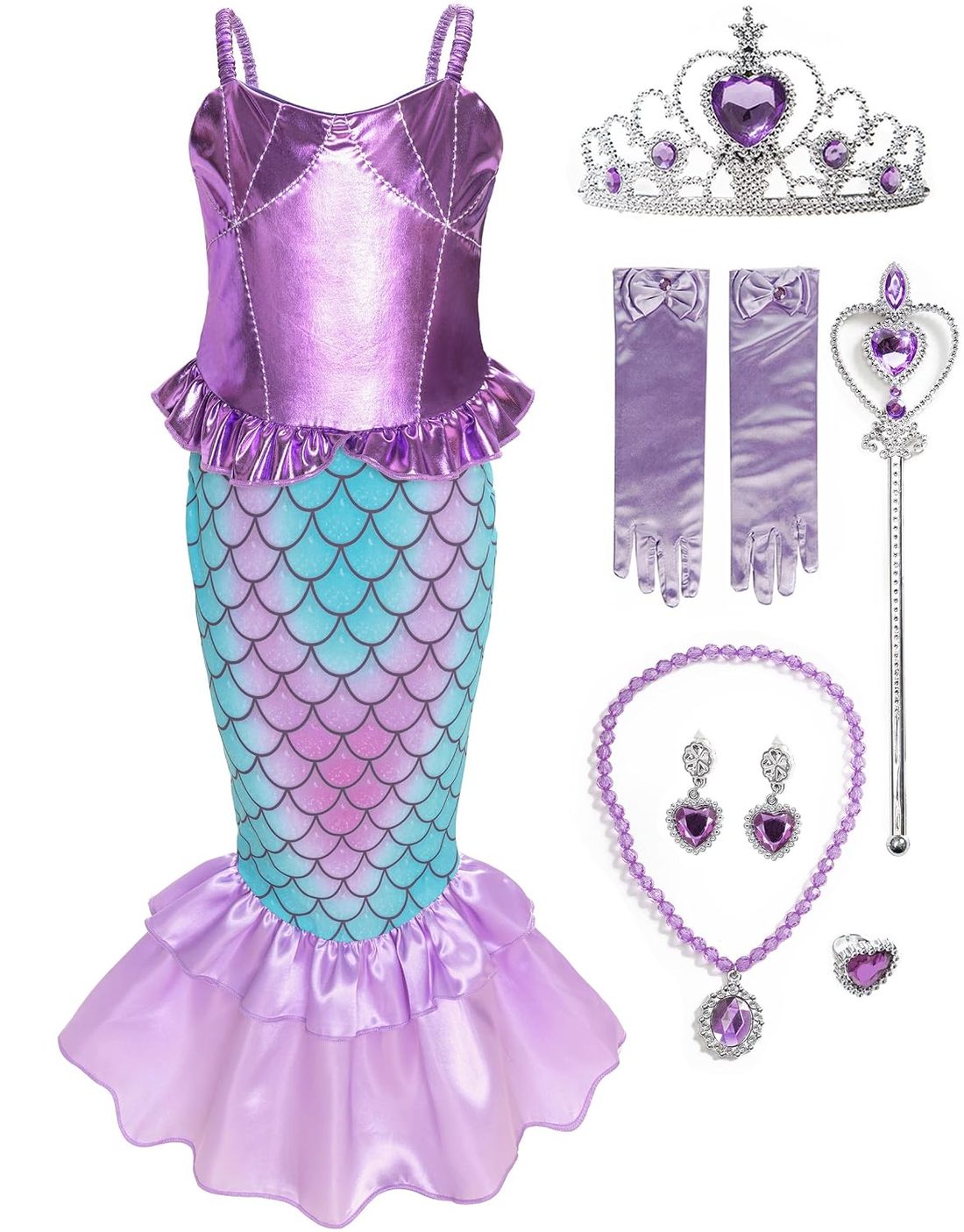 Purple Little Mermaid Costume for Girls