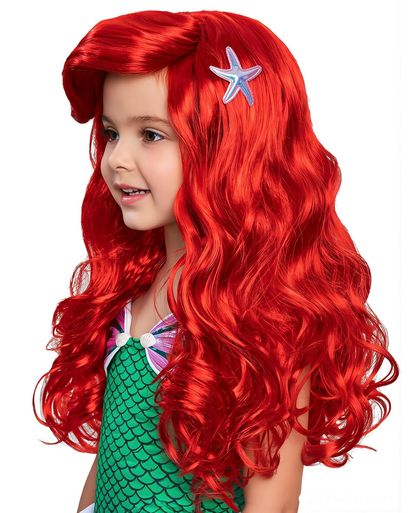 Long Curly Red Mermaid Wig for Girls — view 2