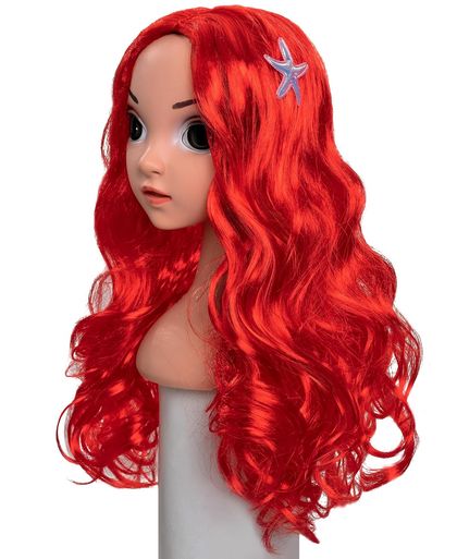Long Curly Red Mermaid Wig for Girls — view 4