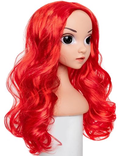 Long Curly Red Mermaid Wig for Girls — view 5